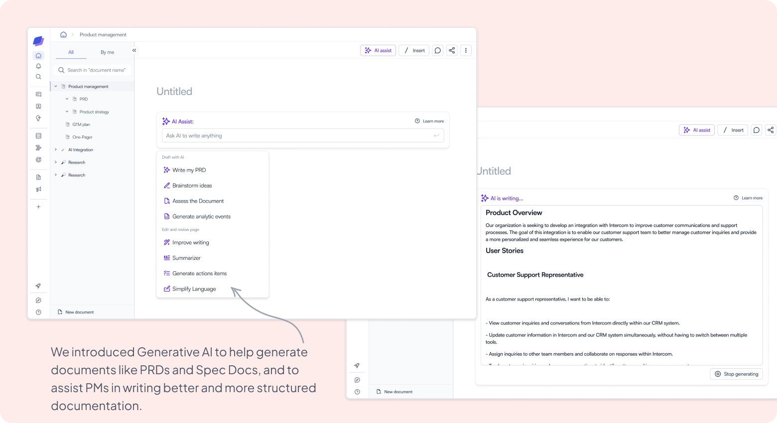 AI-powered insight dashboard showing feedback trends and opportunity areas